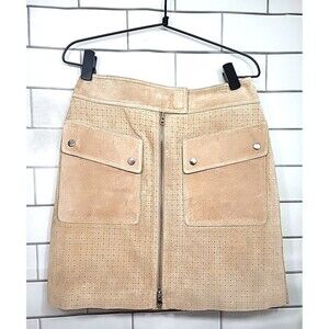 Margaret Godfrey Womens Sz 6 Mini Skirt Tan Y2K Streetwear Girlie Couture